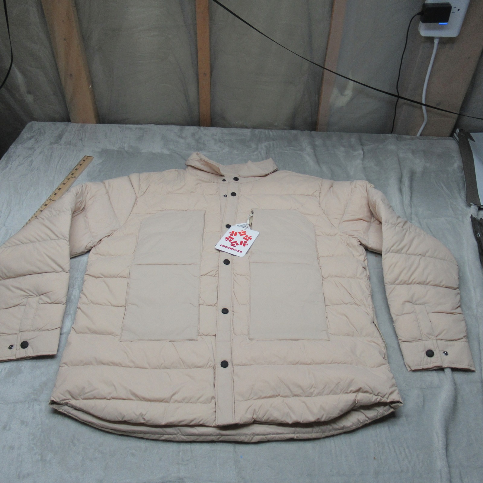 Obermeyer Explorer Down Jacket Mens Xl White Insulated 600 Fill Puffer $299 New